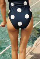Monopoli - One-Piece in Navy / White Polka Dot — back detail