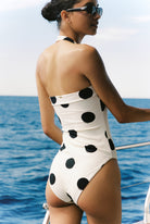 Monopoli - One-Piece in Ivory / Black Polka Dot — back detail