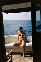 Tiramisu - Bikini in Plum and pink polka dot — full boat scene
