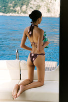 Tiramisu - Bikini in Plum and pink polka dot — full back view