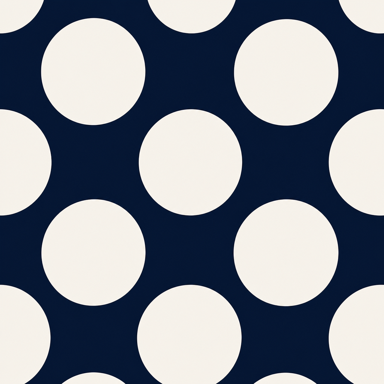 Moro Navy and ivory large polka dot fabric swatch
