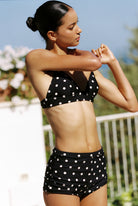 Moro - Bikini in Black White Dot — Top close-up with Shorts