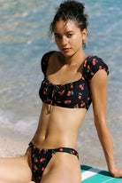Dolce - Bikini in Black Cherry — close front view with Top and Low Waist Bottom