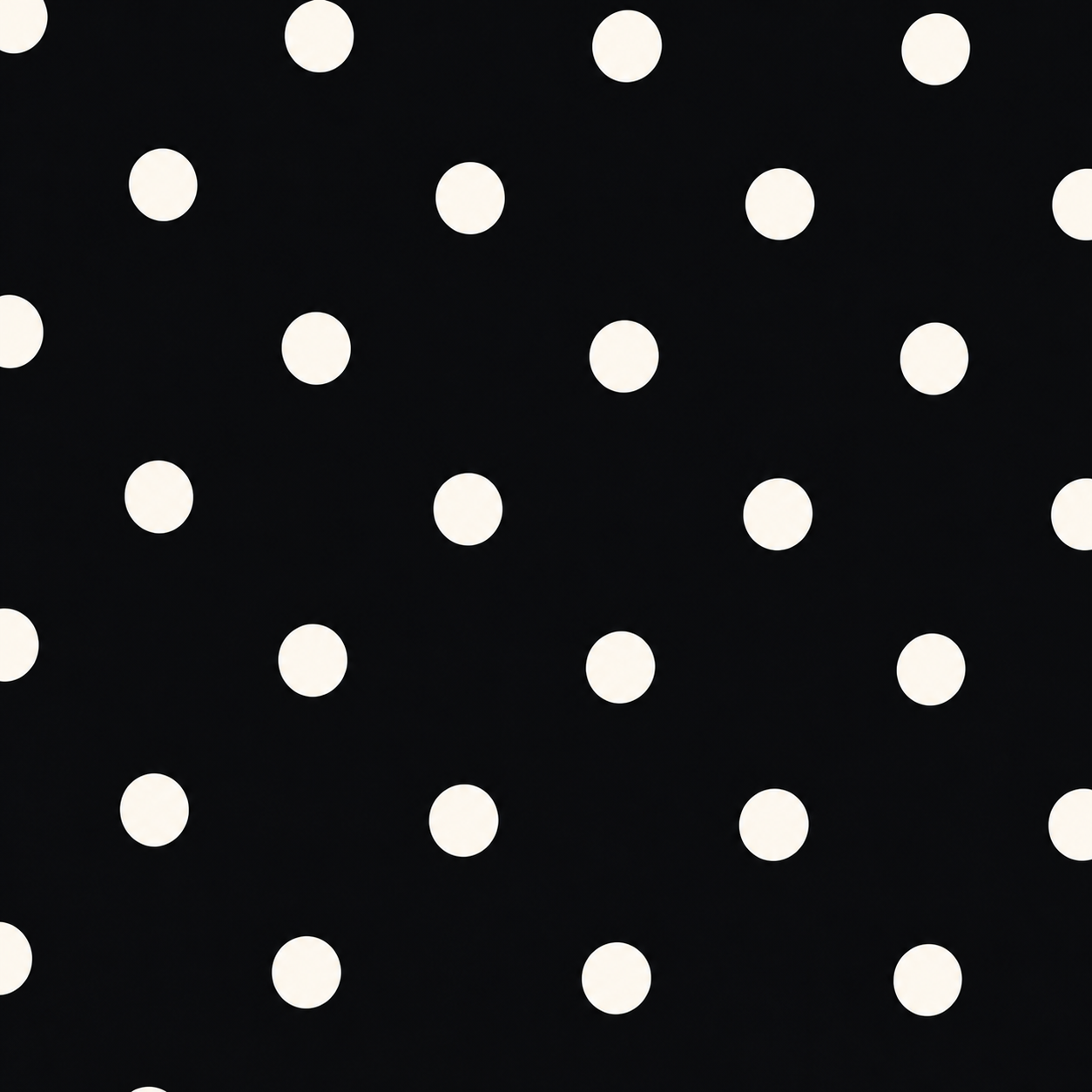 Dolce Black and white polka dot fabric swatch, corrected motif scale